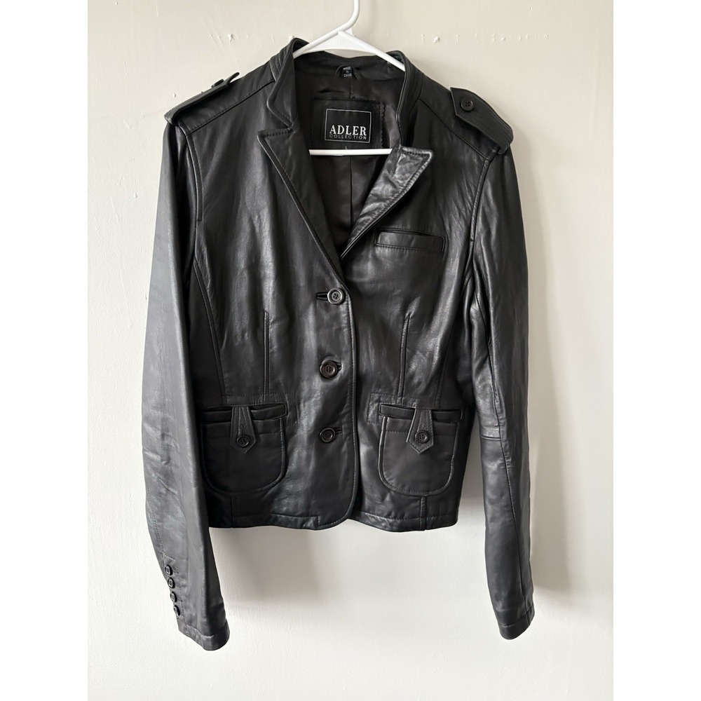 Adler Women's Genuine Leather Jacket Size Large Black